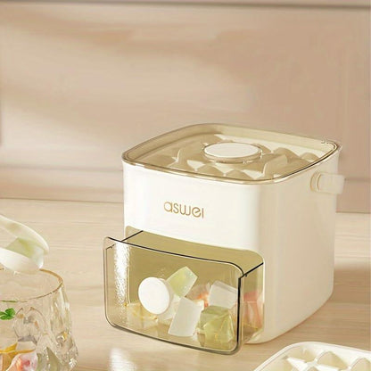 Máquina para Hacer Cubitos de Hielo 2 en 1 con Bandeja y Tapa – Práctica, Moderna y Eficiente